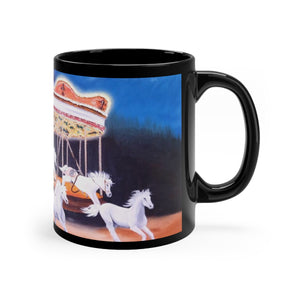 Carousel Horses Art Gift Mug 11oz- "Escape from the Carousel"