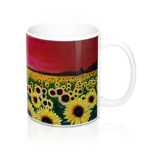 Load image into Gallery viewer, Sunflower Art Gift Mug 11oz - Red Sky