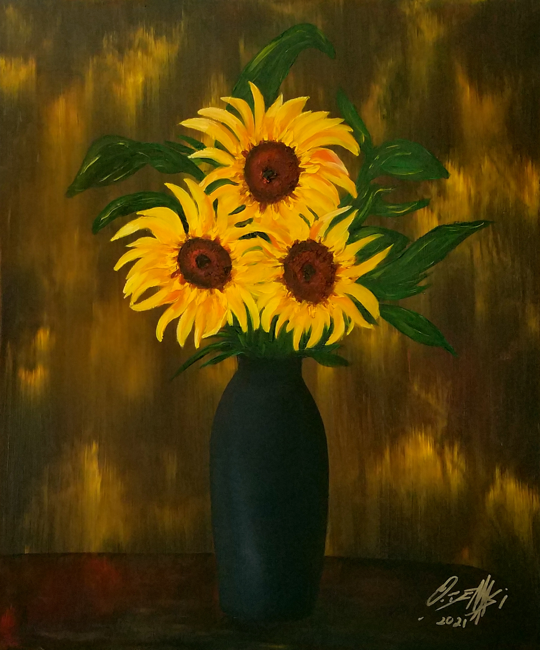 Black Vase - Sunflower Study 2